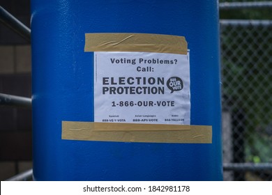 New York City, New York/USA October 28, 2020 Early Voting On Manhattan's Upper Westside West Side High School. 