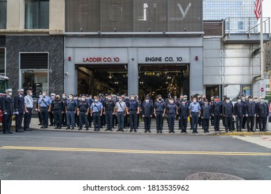 New York City, New York/USA September 11, 2020 Family And Friends Attend The 9/11 Memorial In NYC And Honor The Firefighters And First Responders We Lost In The Terror Attacks On NYC.