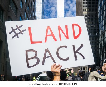 New York City, New York/USA September 20, 2020 Various Activists Groups Marched Demanding Climate And Racial Justice. 