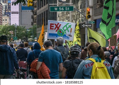 New York City, New York/USA September 20, 2020 Various Activists Groups Marched Demanding Climate And Racial Justice. 