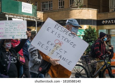 New York City, New York/USA September 20, 2020 Various Activists Groups Marched Demanding Climate And Racial Justice. 