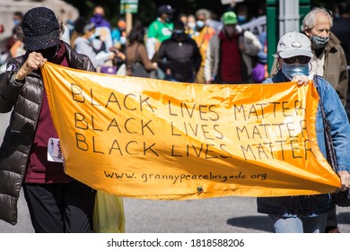 New York City, New York/USA September 20, 2020 Various Activists Groups Marched Demanding Climate And Racial Justice. 