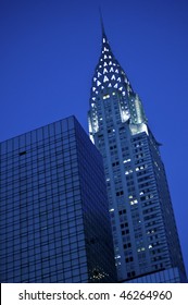 New York City's Chrysler Building Lit Up At Night