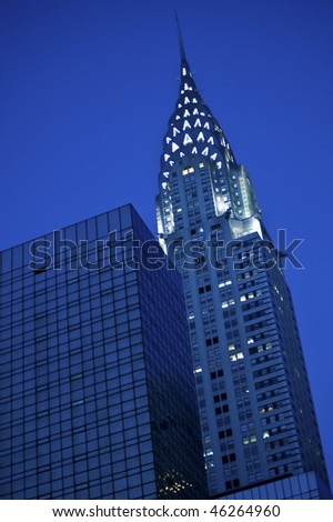 New York City's Chrysler Building lit up at night