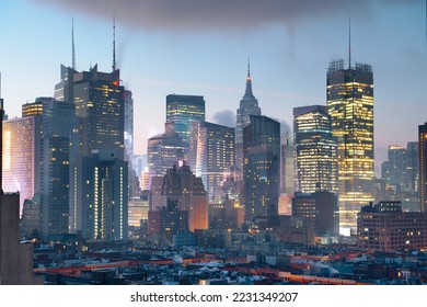 New York, New York cityscape in Midtown Manhattan on a misty morning. - Powered by Shutterstock