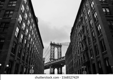 New York City/USA - January 26, 2015: Manhattan Bridge, DUMBO, New York City, USA.