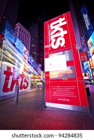 NEW YORK - DEC 28: Famous Cheap Tickets (tkts) Booth For Broadway Theater Tickets In Times Square On December 28, 2011 In Manhattan, New York.