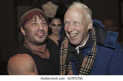 NEW YORK - DECEMBER 17: David Barton and New York Times photographer Bill Cunningham attend annual toy drive benefit hosted by Susanne Bartsch and David Barton on December 17, 2013 in New York City.