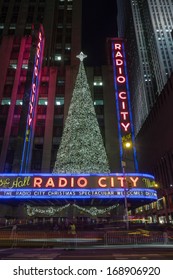 NEW YORK - DECEMBER 27: Radio City Music Hall On December 27th, 2013. Its Nickname Is The Showplace Of The Nation And Its Interior Was Declared A City Landmark In 1978.