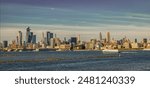 new york downtown. manhattan skyline. new york city. skyscraper building of nyc. urban city architecture. midtown manhattan and hudson river. metropolitan city. metropolis cityscape. paniramic view