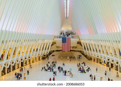 New York, JUL 4, 2021 - Interior View Of The Oculus Center