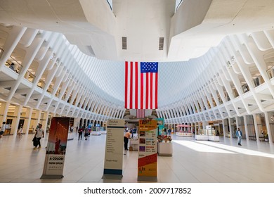 New York, JUL 4, 2021 - Interior View Of The Oculus Center