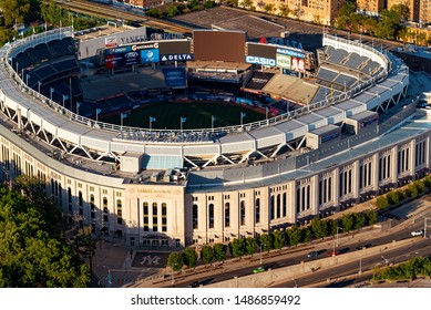 NEW YORK - JULY 02, 2016: Yankee Stadium, Aerial View In The Bronx, NY. Home Of The Yankees