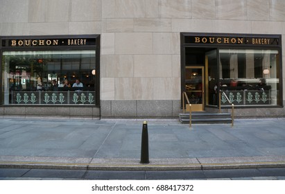 NEW YORK - JULY 20, 2017: Famous Bouchon Bakery By Michelin Star Chef Thomas Keller In Midtown Manhattan