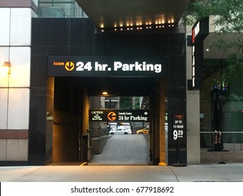 NEW YORK - JULY 2017: Icon Or Quick Parking Garage. Citizens Icon Holdings, LLC Settled With Consumer Affairs Department After Incorrectly Charging Monthly Customers A $30 