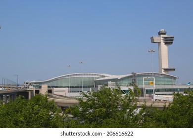 NEW YORK- JULY 22: Delta Airline Terminal 4 And Air Traffic Control Tower At John F Kennedy International Airport In New York On July 22, 2014. 