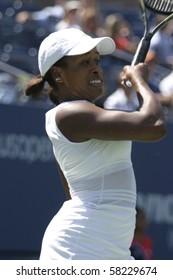 NEW YORK- JULY 25: Chanda Rubin Action Against Maria Vento-Kabchi  July 25, 2003 In Flushing, NY. Rubin Won The Match To Advance On In The 2003 US Open.