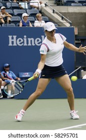 NEW YORK- JULY 27: Kim Clijsters In Action Against Laura Granville July 27, 2003 In Flushing, NY. Clijsters Won The Match To Advance On In The 2003 US Open.