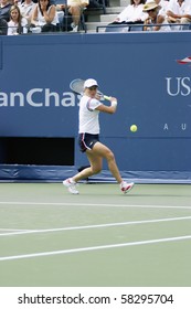 NEW YORK- JULY 27: Kim Clijsters In Action Against Laura Granville July 27, 2003 In Flushing, NY. Clijsters Won The Match To Advance On In The 2003 US Open.