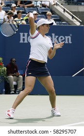 NEW YORK- JULY 27: Kim Clijsters In Action Against Laura Granville July 27, 2003 In Flushing, NY. Clijsters Won The Match To Advance On In The 2003 US Open.