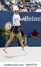 NEW YORK- JULY 27: Kim Clijsters In Action Against Laura Granville July 27, 2003 In Flushing, NY. Clijsters Won The Match To Advance On In The 2003 US Open.