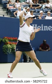 NEW YORK- JULY 27: Kim Clijsters In Action Against Laura Granville July 27, 2003 In Flushing, NY. Clijsters Won The Match To Advance On In The 2003 US Open.