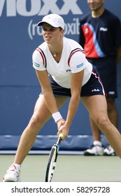 NEW YORK- JULY 27: Kim Clijsters In Action Against Laura Granville July 27, 2003 In Flushing, NY. Clijsters Won The Match To Advance On In The 2003 US Open.