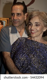 NEW YORK - JUNE 1: Tony Shalhoub And Brooke Adams Unveiling Painting To Honor Broadway Show Lend Me A Tenor At Tony's Di Napoli Restaurant In Manhattan On June 1, 2010 In New York City.