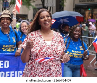 New York, New York - June 12, 2022 : Attorney General, Letitia James At NYC Puerto Rican Day Parade On 5th Ave. In Manhattan. 