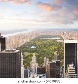 New York Manhattan At Sunset - Central Park View