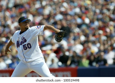 NEW YORK - MAY 20: Duaner Sanchez #50 Of The New York Mets Throws A Pitch Against The New York Yankees On May 20, 2006 At Shea Stadium In Flushing, New York.