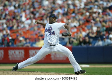 NEW YORK - MAY 20: Jorge Julio #34 Of The New York Mets Prepares To Throw A Pitch Against The New York Yankees On May 20, 2006 At Shea Stadium In Flushing, New York.