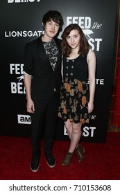 NEW YORK - MAY 23: Alex Sharp (L) And Evelyn Hoskins Attend The AMC's 'Feed The Beast' Premiere On May 23, 2016 In New York City. 