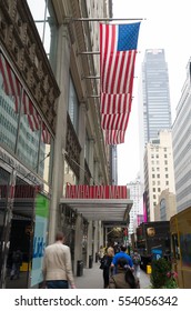 NEW YORK - MAY 3, 2016: entrance of the manhattan mall. It is located in the heart of Midtown Manhattan, 1/2 block from the Empire State Building, Penn Station and Madison Square Garden