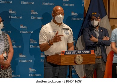 New York Mayor Eric Adams Speaks During A Healthcare Week Of Action Closeout Event At NYC Health + HospitalsElmhurst On July 30, 2022 In The Elmhurst Neighborhood Of New York City. 