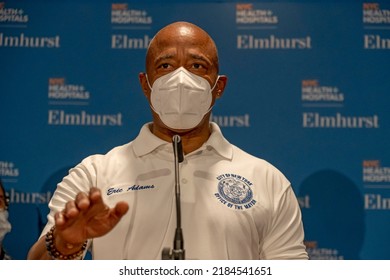 New York Mayor Eric Adams Speaks During A Healthcare Week Of Action Closeout Event At NYC Health + HospitalsElmhurst On July 30, 2022 In The Elmhurst Neighborhood Of New York City. 