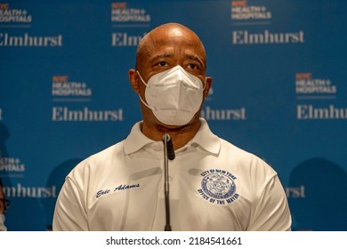 New York Mayor Eric Adams Speaks During A Healthcare Week Of Action Closeout Event At NYC Health + HospitalsElmhurst On July 30, 2022 In The Elmhurst Neighborhood Of New York City. 