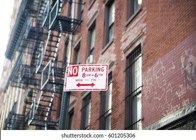 New York No Parking Road Sign 