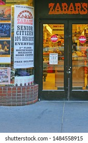 NEW YORK, NY -11 AUG 2019- View Of Zabars, A Specialty Food Store Located On Broadway On The Upper West Side Of Manhattan. It Is Famous For Its Deli And Smoked Fish Products.