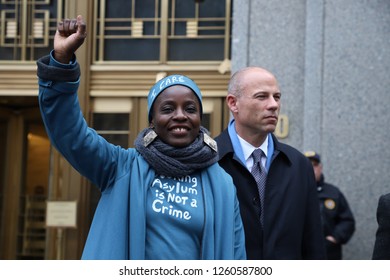 New York, NY - 12.17.2018: Bench Trial Held For Patricia Okoumou, With Her Lawyers Michael Avenatti And Ron Kuvi, At Federal Court In New York City. 