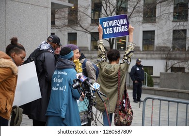 New York, NY - 12.17.2018: Bench Trial Held For Patricia Okoumou, With Her Lawyers Michael Avenatti And Ron Kuvi, At Federal Court In New York City. 