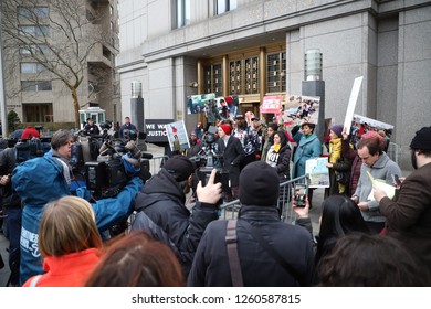 New York, NY - 12.17.2018: Bench Trial Held For Patricia Okoumou, With Her Lawyers Michael Avenatti And Ron Kuvi, At Federal Court In New York City. 