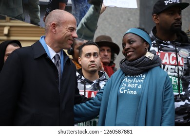 New York, NY - 12.17.2018: Bench Trial Held For Patricia Okoumou, With Her Lawyers Michael Avenatti And Ron Kuvi, At Federal Court In New York City. 