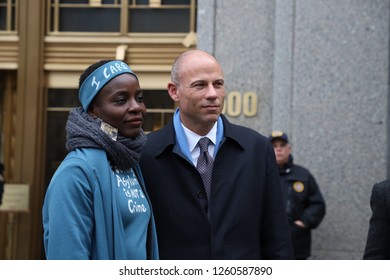 New York, NY - 12.17.2018: Bench Trial Held For Patricia Okoumou, With Her Lawyers Michael Avenatti And Ron Kuvi, At Federal Court In New York City. 