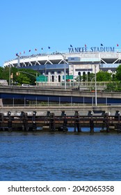 NEW YORK, NY -27 MAY 2021- View Of Yankee Stadium, The Landmark Ballpark Of The New York Yankees Of Major League Baseball (MLB) Located In The Bronx, New York City, United States.