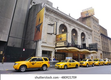 NEW YORK, NY -4 SEPTEMBER 2016- The Musical Hamilton Created By Lin Manuel Miranda Has Been Playing In The Rodgers Theater On Broadway Since August 2015. It Won 11 Tony Awards In 2016.