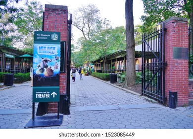 NEW YORK, NY -6 AUG 2019- View Of The Central Park Zoo, A Wildlife Conservation Society (WCS)  In Central Park In Manhattan, New York, USA.