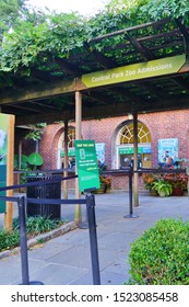 NEW YORK, NY -6 AUG 2019- View Of The Central Park Zoo, A Wildlife Conservation Society (WCS)  In Central Park In Manhattan, New York, USA.