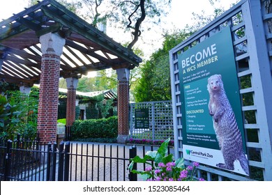 NEW YORK, NY -6 AUG 2019- View Of The Central Park Zoo, A Wildlife Conservation Society (WCS)  In Central Park In Manhattan, New York, USA.