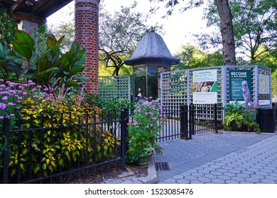 NEW YORK, NY -6 AUG 2019- View Of The Central Park Zoo, A Wildlife Conservation Society (WCS)  In Central Park In Manhattan, New York, USA.